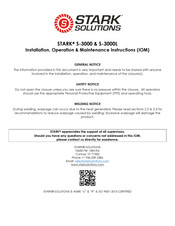 Stark S-3000L Installation, Operation & Maintenance Instructions Manual