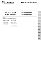 Daikin FXUQ71AVEB9 Operation Manual