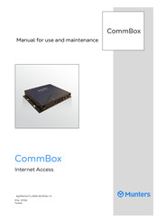 Munters Comm-Box Manual For Use And Maintenance