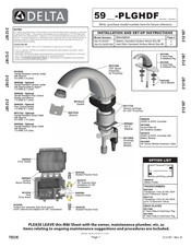 Delta 59 PLGHDF Series Installation And Setup Instructions