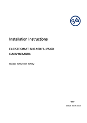 GFA ELEKTROMAT SI 6.160 FU-25,00 GA06/160MGDU Installation Instructions Manual