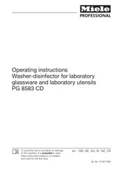 Miele professional PG 8583 CD Operating Instructions Manual