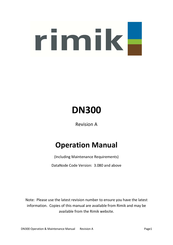 Rimik DN300 Operation Manual