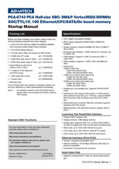 Advantech PCA-6743 Startup Manual