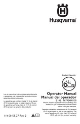 Husqvarna Z142 Operator's Manual
