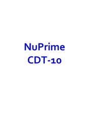 NuPrime CDT-10 Manual