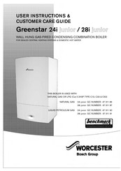 Bosch Worcester Greenstar 28i junior User Instructions & Customer Care Manual