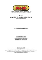 Webb 1938335001 Operator's Manual & Parts List
