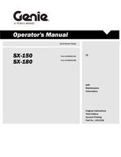 Terex SX18015-293 Operator's Manual