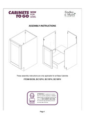 Cabinets To Go Findley & Myers BC09 Assembly Instructions Manual