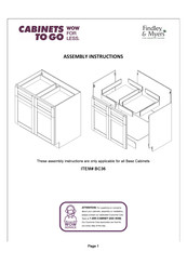 CABINETS TO GO Findley & Myers BC36 Assembly Instructions Manual