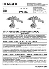 Hitachi DV 36DA Safety Instructions And Instruction Manual