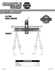 Napa CARLYLE TOOLS 791-6006 Manual