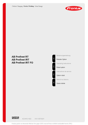 Fronius AB Profinet RT Operating Instructions Manual