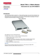 Tektronix Keithley 7709 Instructions For Use Manual