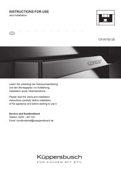 Küppersbusch CKV6750.0S Instructions For Use And Installation