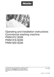 Miele PWM 916 SOM Operating And Installation Instructions
