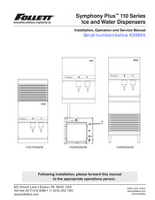 Follett Symphony Plus 110FB425A Installation, Operation And Service Manual