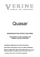 Flavel Quasar NRDC RN3 Series Installation, Maintenance & User Instructions