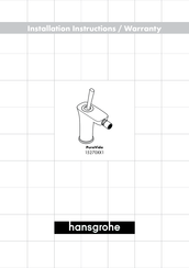 Hans Grohe PuraVida 15270 1 Series Installation Instructions / Warranty