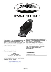 Pacific Z26BA Instruction Manual