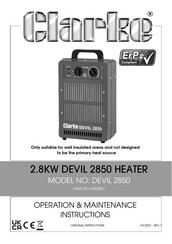 Clarke 6925801 Operation & Maintenance Instructions Manual