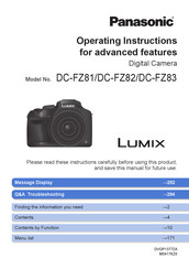 Panasonic Lumix DC-FZ82 Operating Instructions Manual