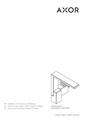 Axor Edge 46020 1 Series Installation/User Instructions/Warranty