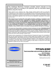 Challenge Titan 230 Technical Service And Parts Manual