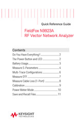 Keysight Technologies FieldFox N9923A Quick Reference Manual