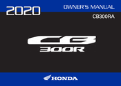 Honda CB 300R 2020 Owner's Manual