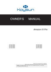 Kaysun Amazon IV Pro K2F-450 DN4S Owner's Manual