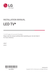 LG 75UR640S3ZD Installation Manual