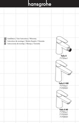 Hans Grohe Talis E 80 71700 1 Series Installation/User Instructions/Warranty