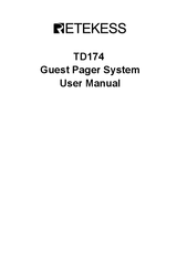 Retekess TD174 User Manual