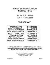 International Refrigeration Products SeaBreeze 24H43ZCX Installation Instructions Manual