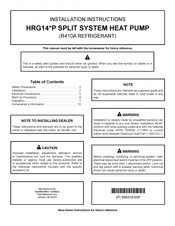Mars HRG1448S1P Installation Instructions Manual