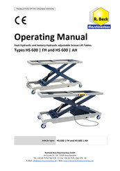 R. Beck Maschinenbau FH 600 Operating Manual