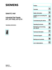 Siemens SIMATIC HMI IFP PRO Operating Instructions Manual