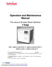 Tuttnauer T-Edge AMS10-230-PED-T Operation And Maintenance Manual