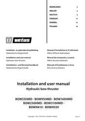 Vetus BOWH410 Installation And User Manual