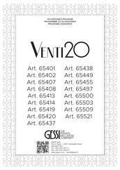 Gessi VENTI20 65521 Manual