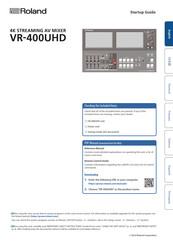 Roland VR-400UHD Startup Manual