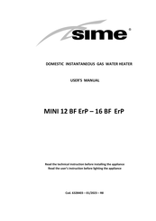 Sime MINI 12 BF ErP User Manual