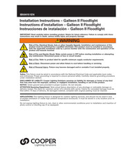 Cooper Lighting Solutions Galleon II Floodlight Installation Instructions Manual