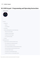 D&D Technologies CodeLocks KL1100 Programming And Operating Instructions