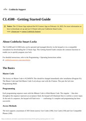 D&D Technologies Codelocks CL4500 Getting Started Manual