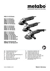 Metabo WEA 19-180 Quick RT Original Instructions Manual