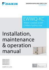 Daikin hydrocube EWWQ-KC Installation, Maintenance & Operation Manual