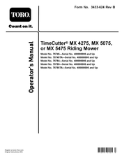 Toro TimeCutter MX 5475 Operator's Manual